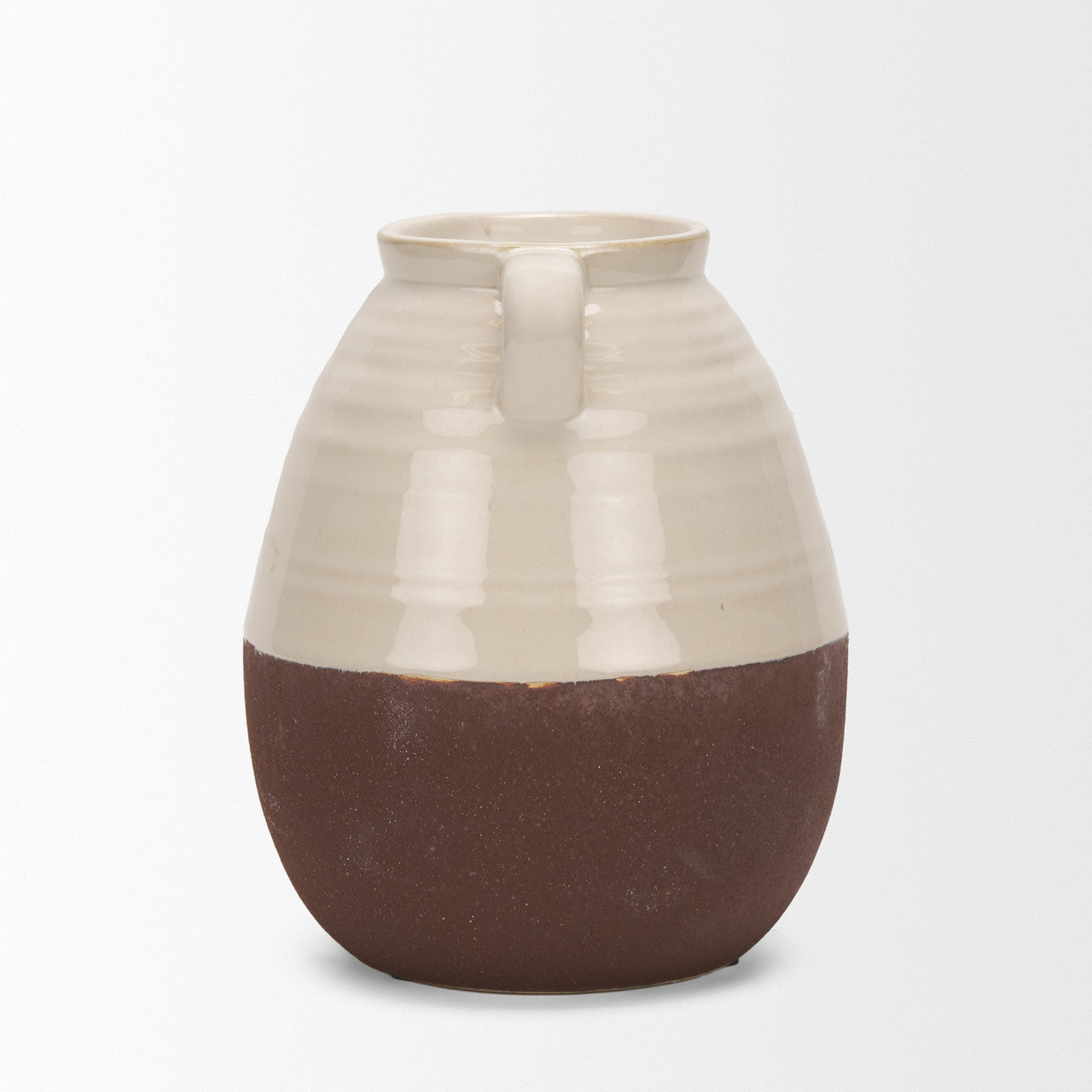 Tryna Small Beige w/ Matte Brown Ceramic Vase