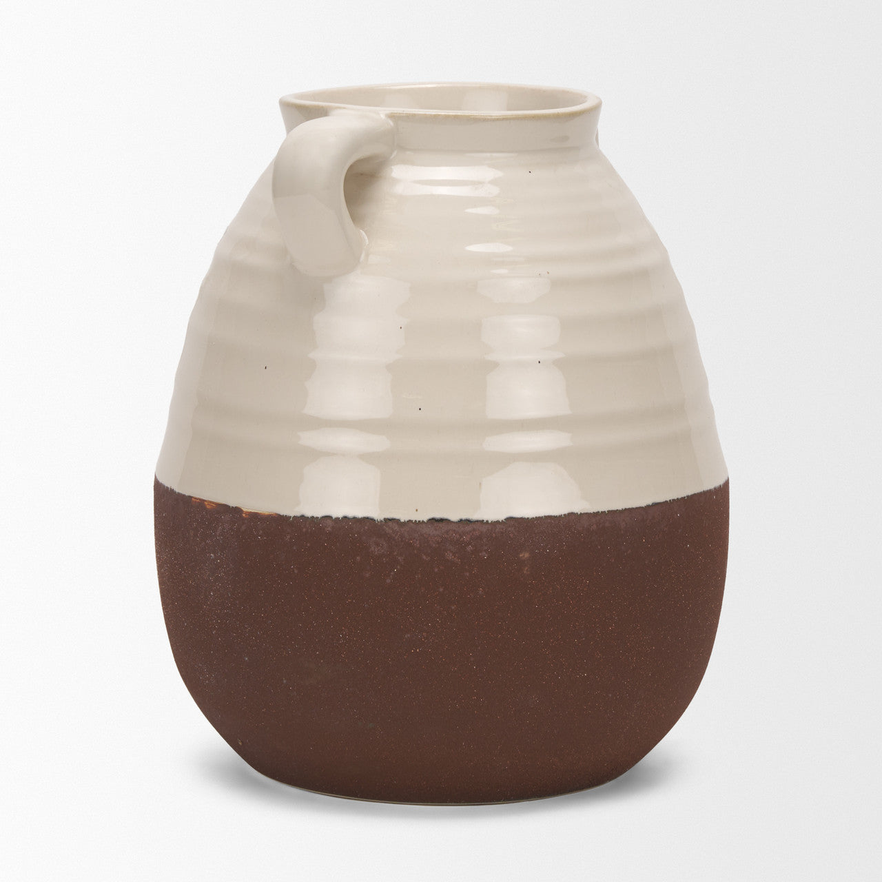 Tryna Large Beige w/ Matte Brown Ceramic Vase