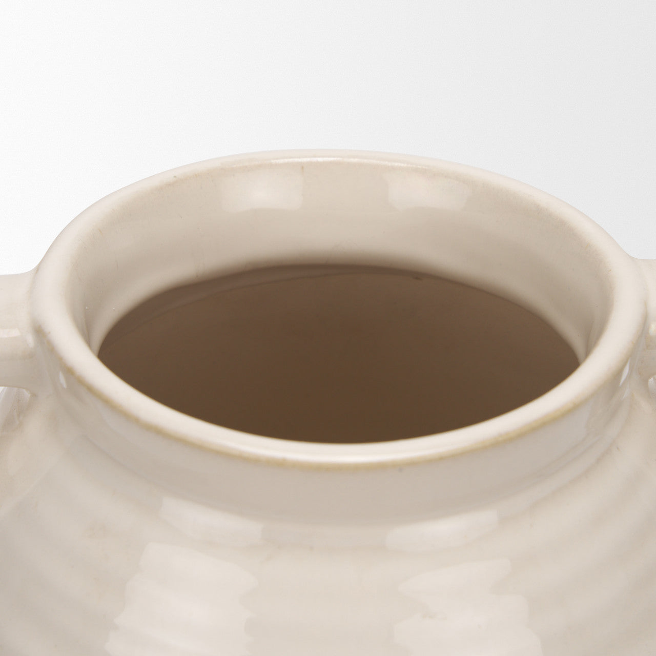 Tryna Large Beige w/ Matte Brown Ceramic Vase