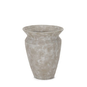 Utari Short Gray Brown w/ White Detailing Ceramic Floor Vase