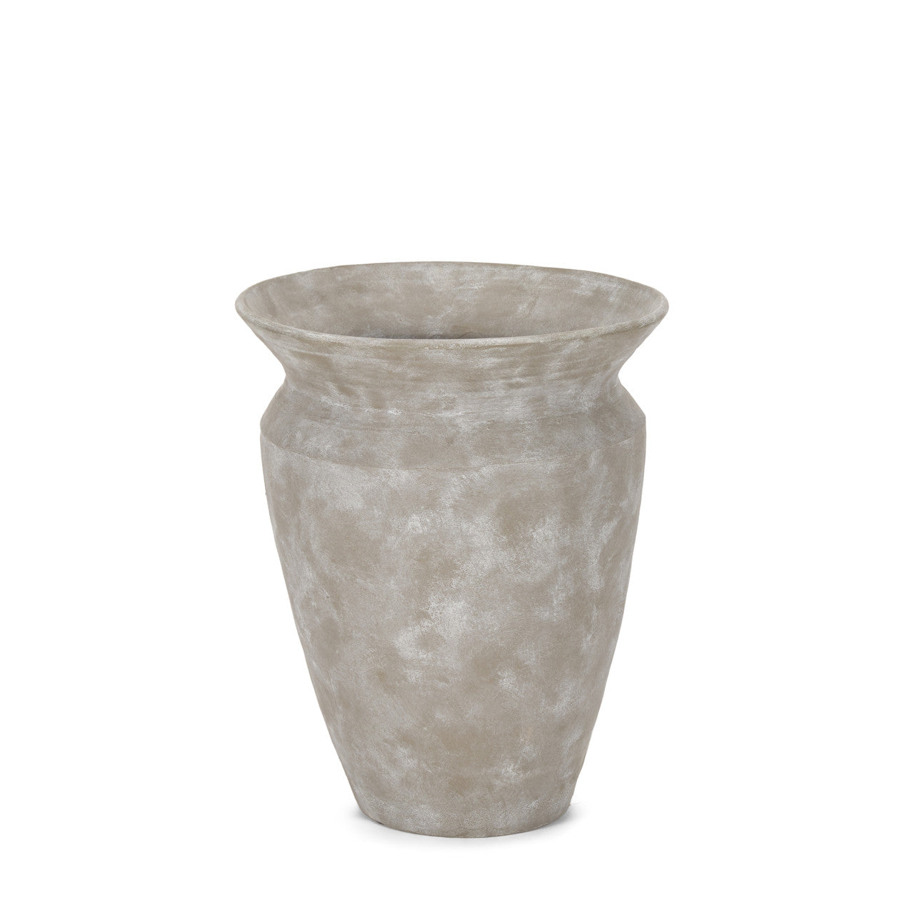 Utari Short Gray Brown w/ White Detailing Ceramic Floor Vase