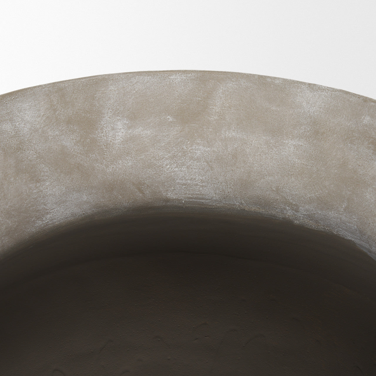 Utari Short Gray Brown w/ White Detailing Ceramic Floor Vase