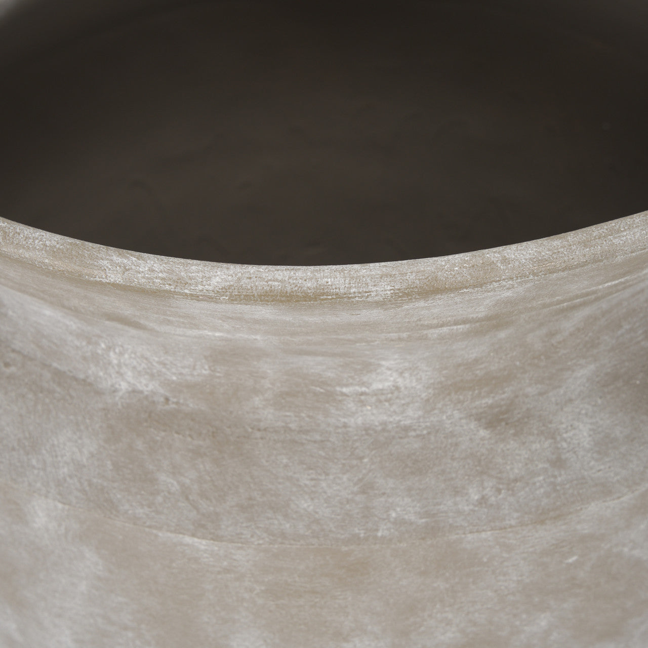 Utari Short Gray Brown w/ White Detailing Ceramic Floor Vase