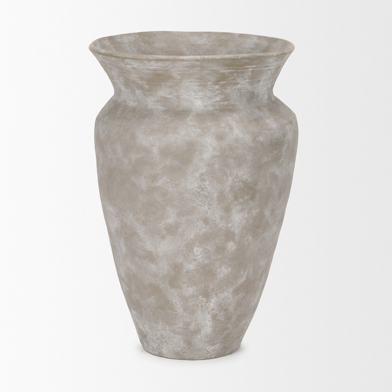 Utari Tall Gray Brown w/ White Detailing Ceramic Floor Vase