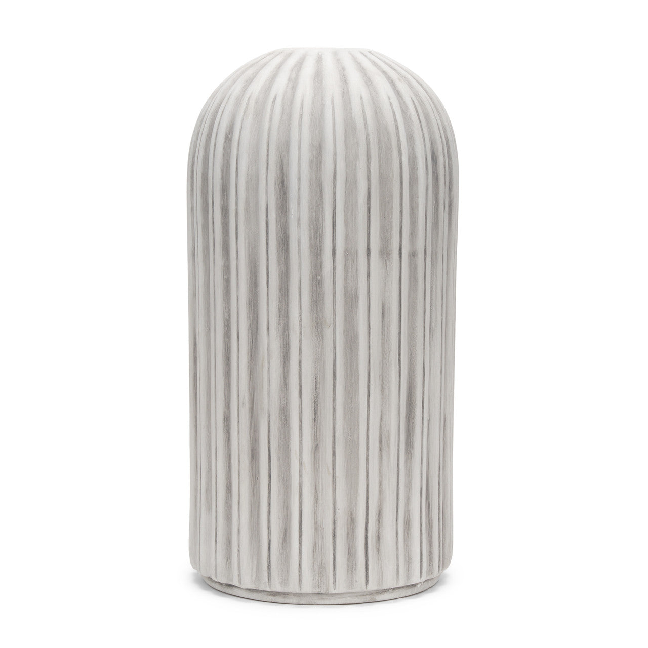Ummi Tall Off White w/ Gray-Brown Antiquing Ceramic Floor Vase