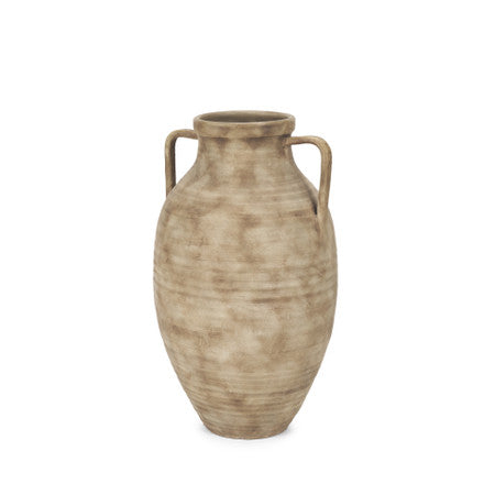 Tulsi Small Matte Earth Brown Ceramic Floor Vase