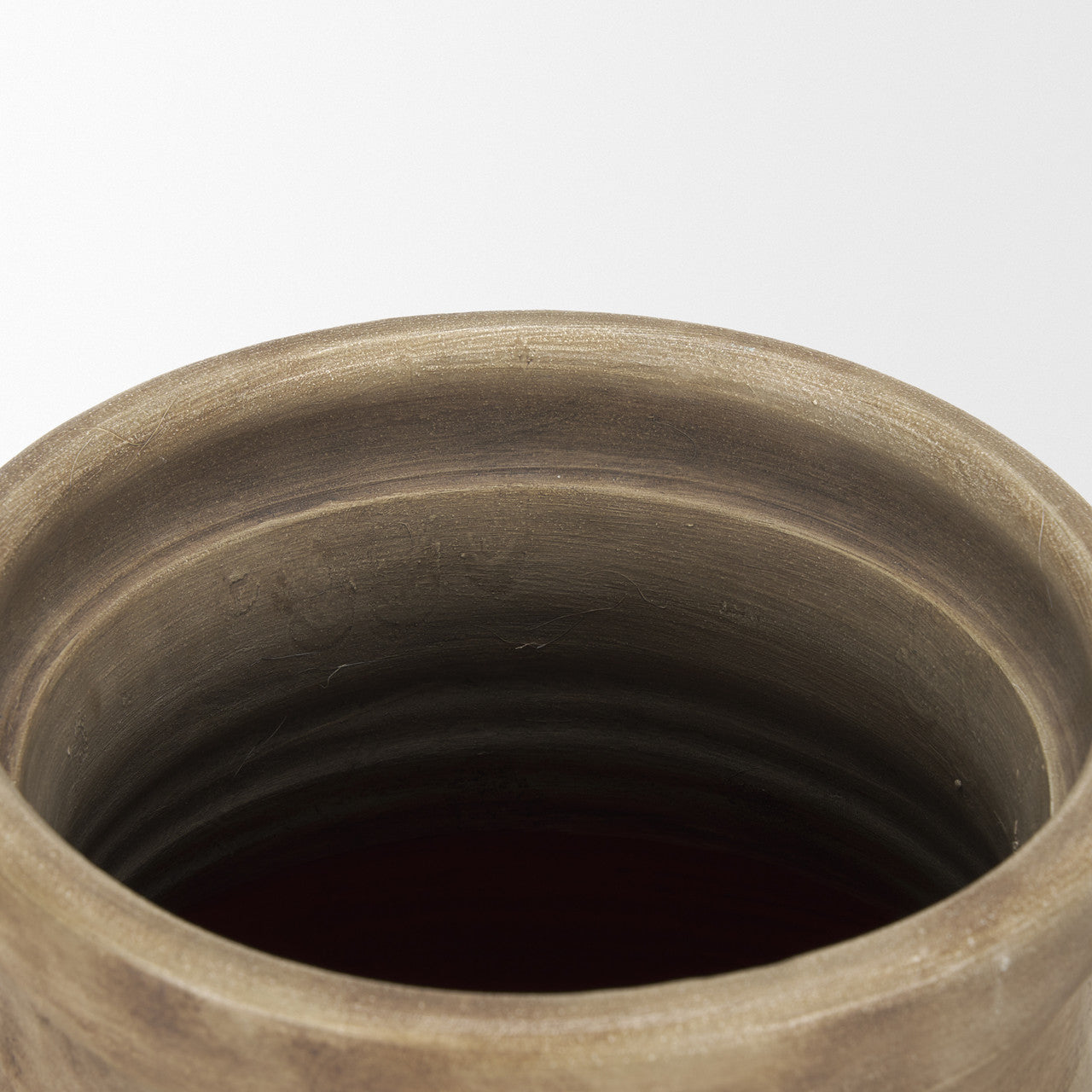 Tulsi Small Matte Earth Brown Ceramic Floor Vase