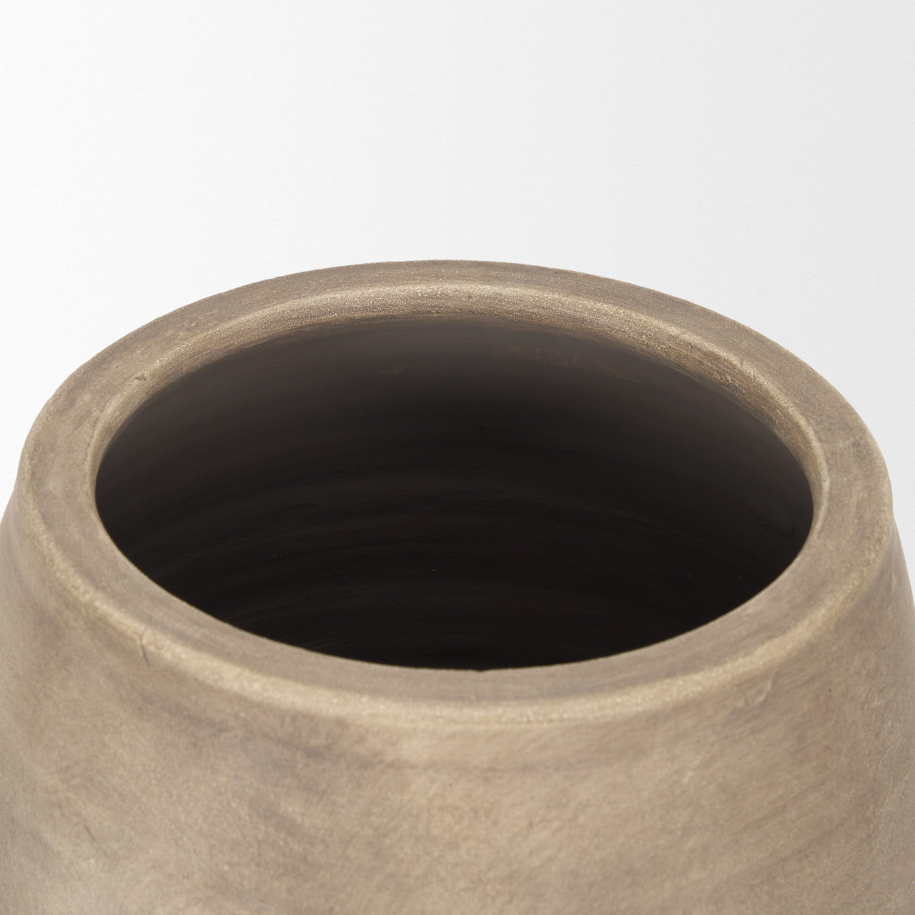 Tully Textured Matte Brown w/ Matte Black Ceramic Floor Vase