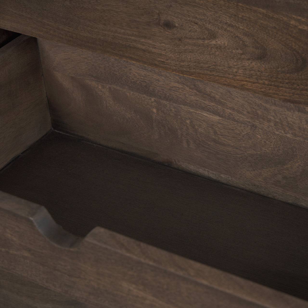 Wallen Solid Dark Brown Wood 3 Drawer Accent Cabinet