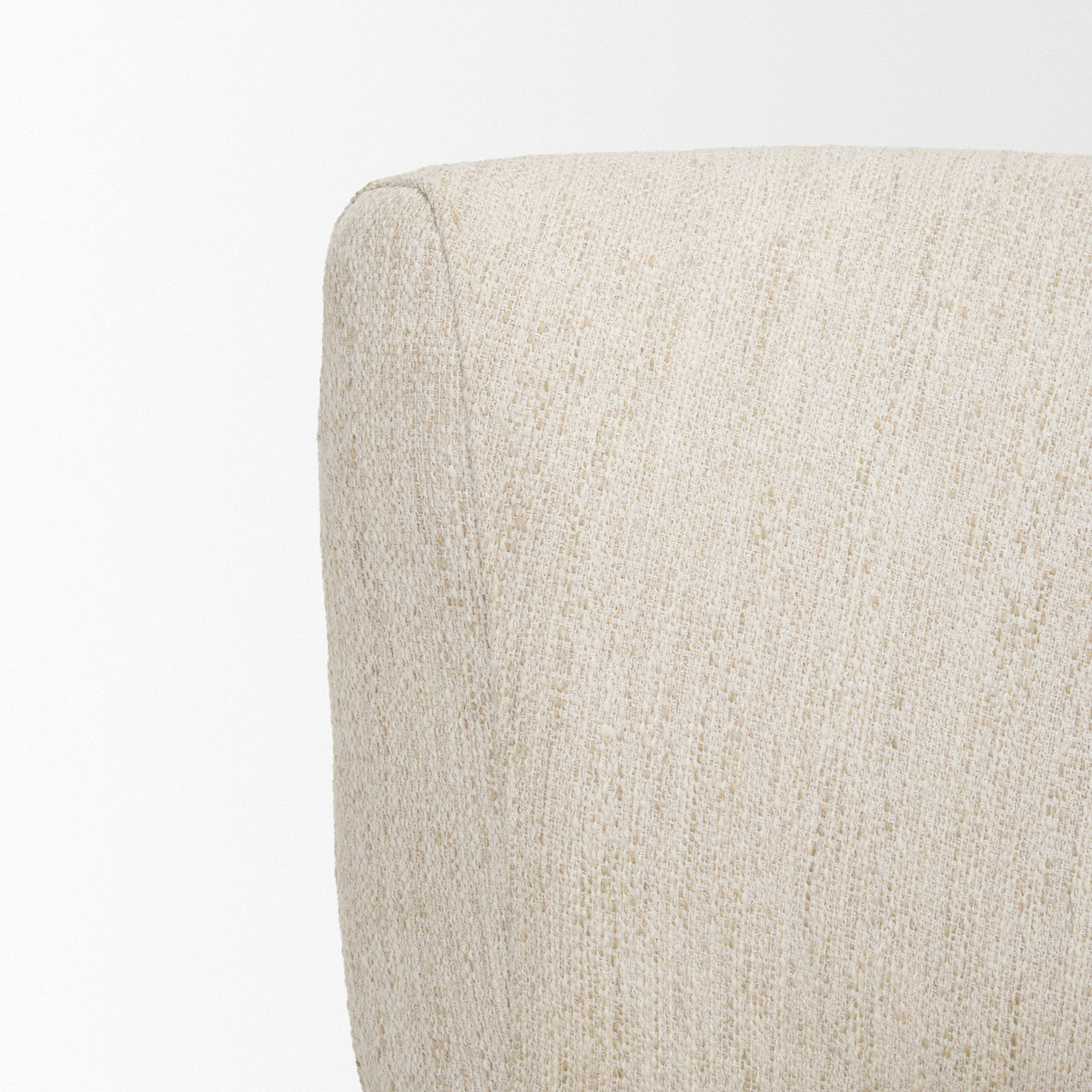 Vyra Dark Brown Wood w/ Cream Fabric Accent Chair