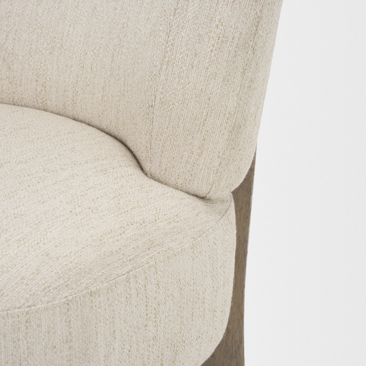 Vyra Dark Brown Wood w/ Cream Fabric Accent Chair