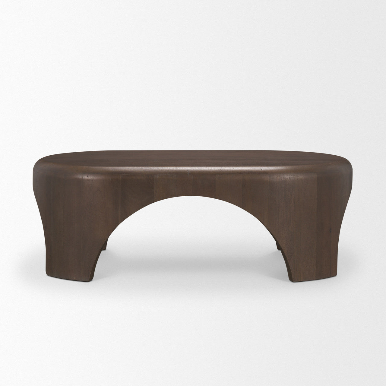 Shima Oval Dark Brown Wood w/ Arched Legs Coffee Table