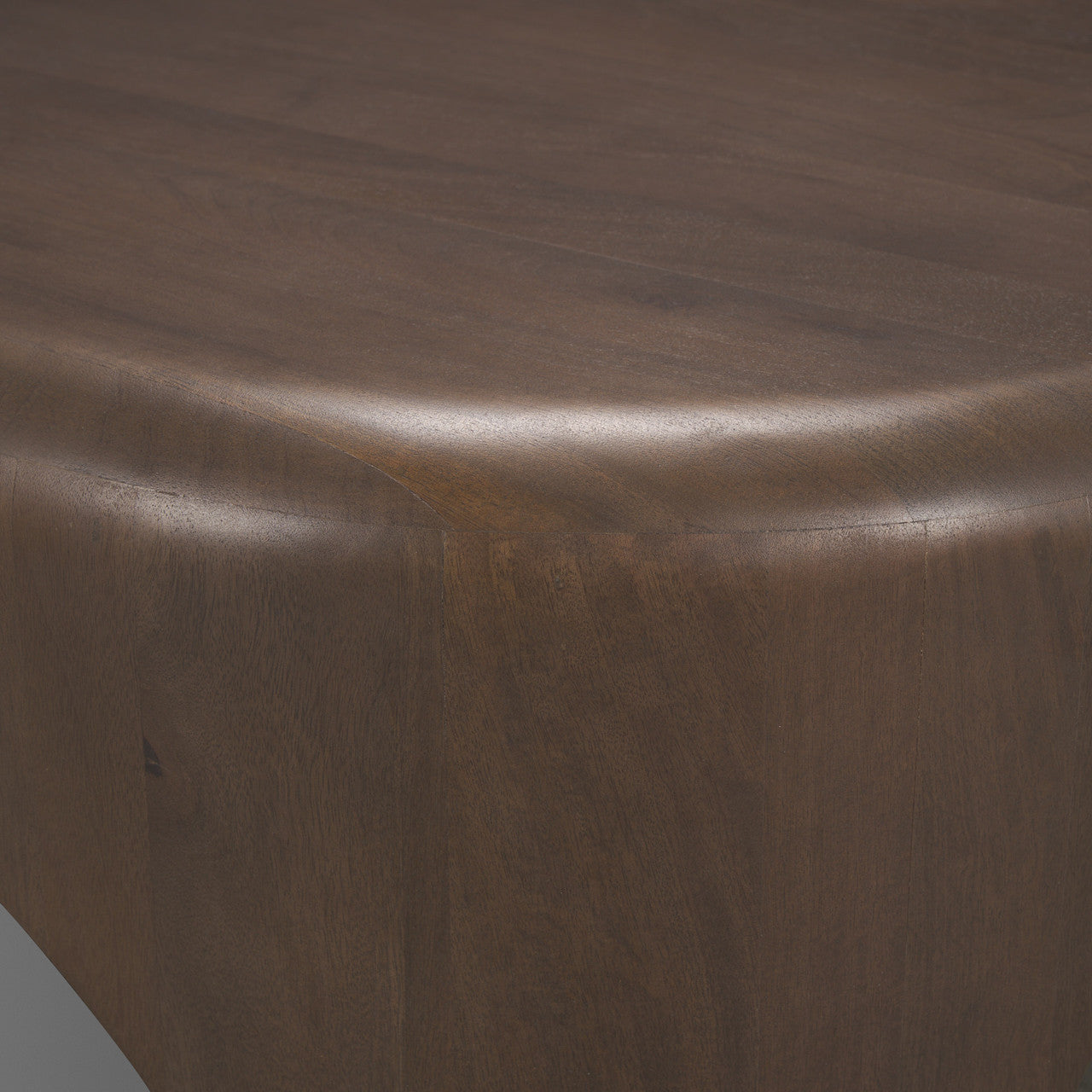 Shima Oval Dark Brown Wood w/ Arched Legs Coffee Table