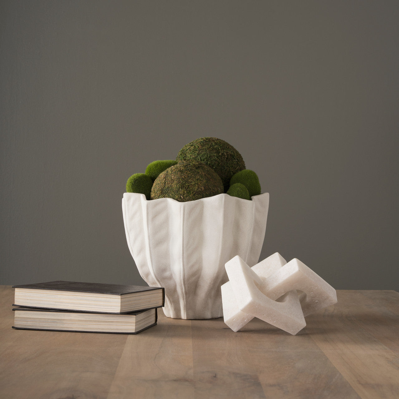 Daria Textured White Sculptural Ceramic Bowl