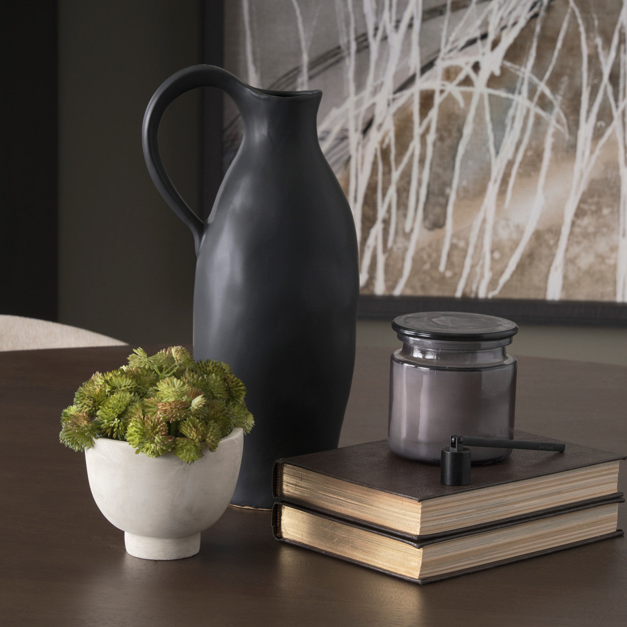 Valora Matte Black Ceramic Jug