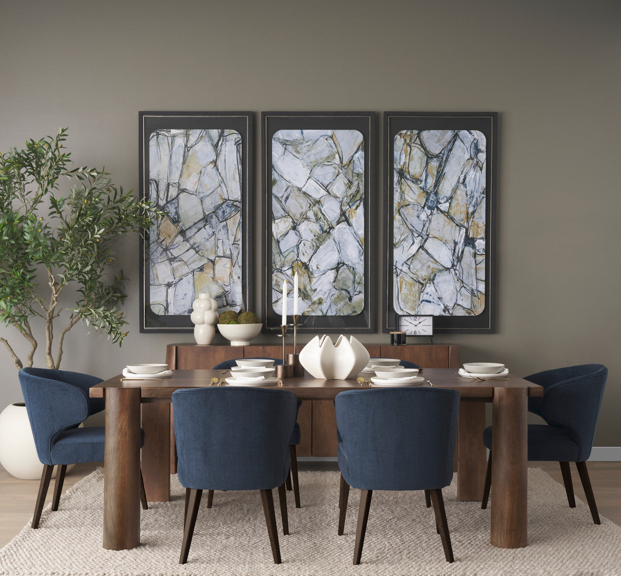 Tammar Rectangular Brown Wood w/ Tapered Legs Dining Table