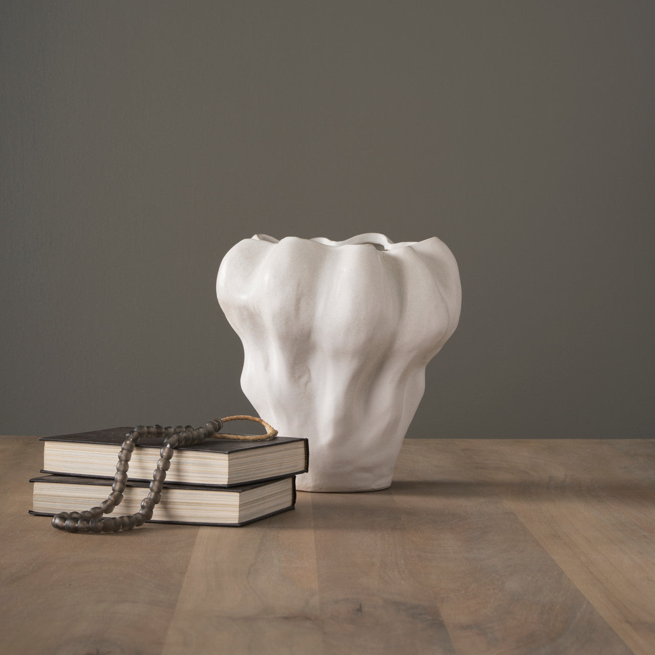 Vanna Sculptural Cream Glazed Ceramic Vase