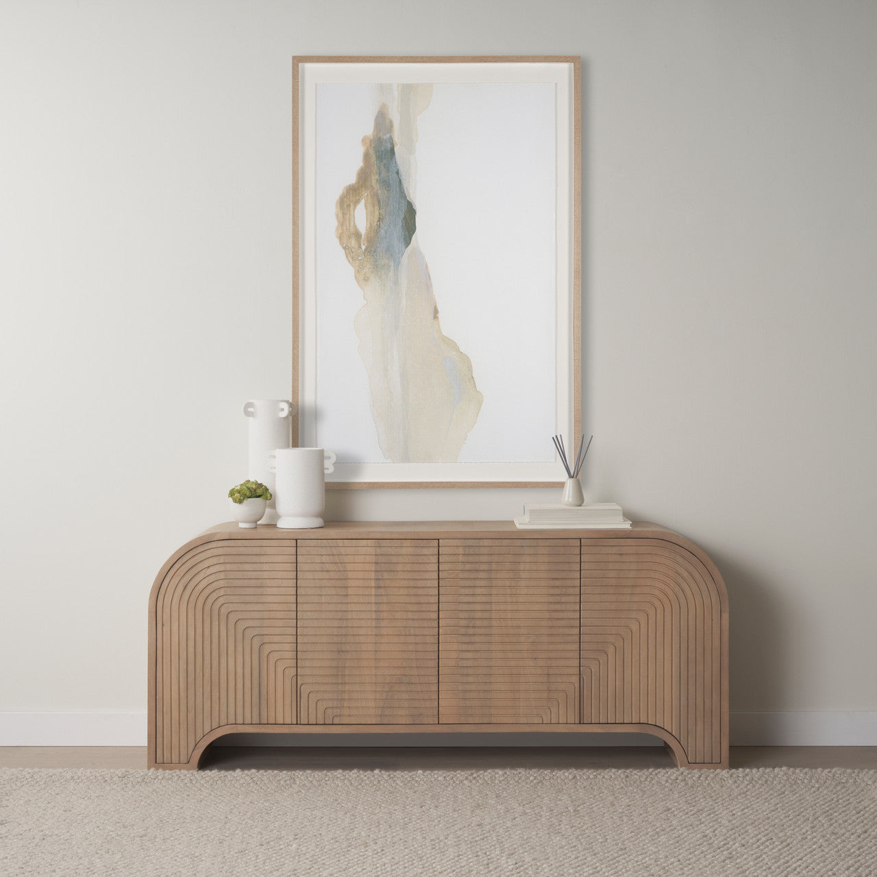 Dylan Tall Textured Off White w/ Handles Ceramic Vase