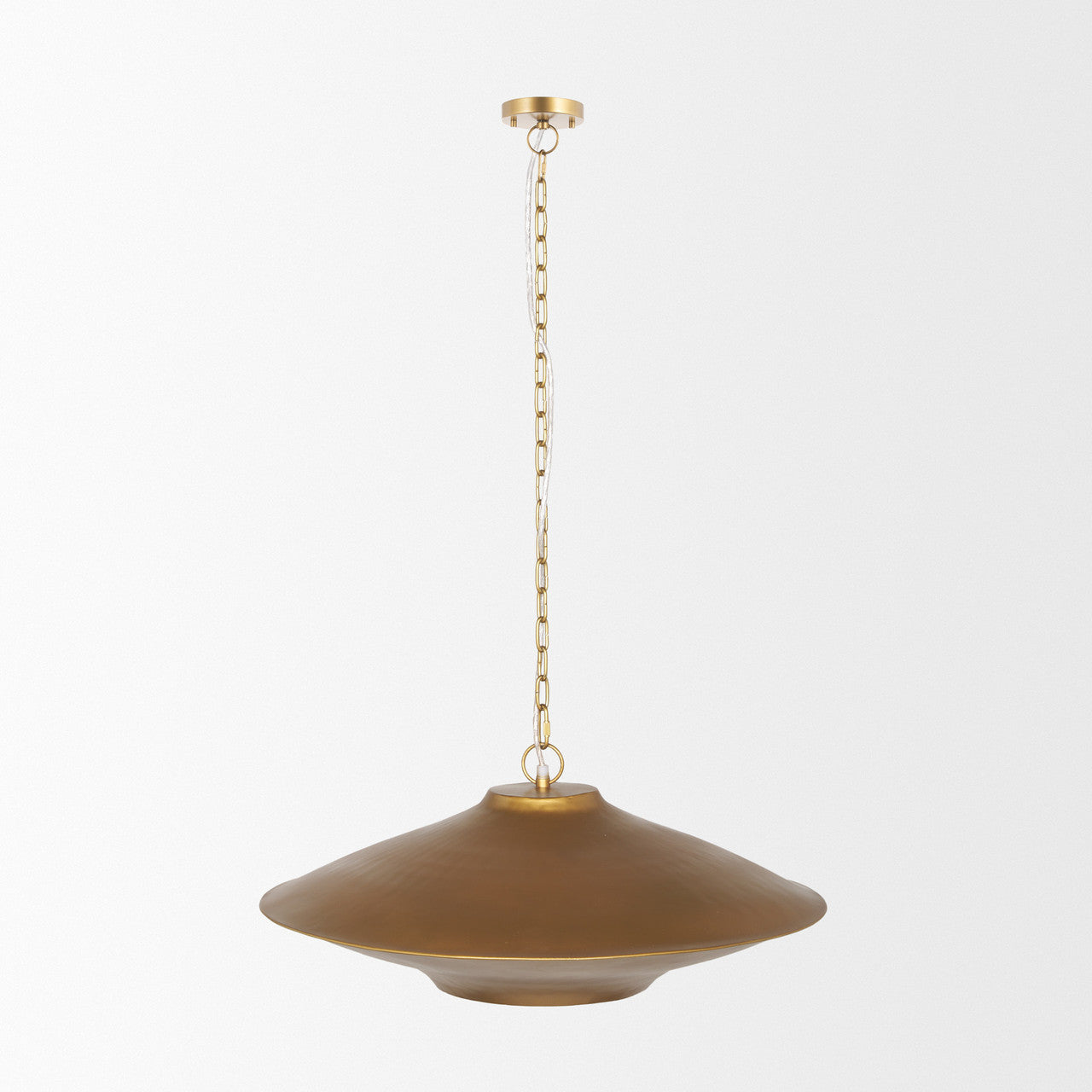 Titus 1-Light Brass Finished Metal Disc Pendant