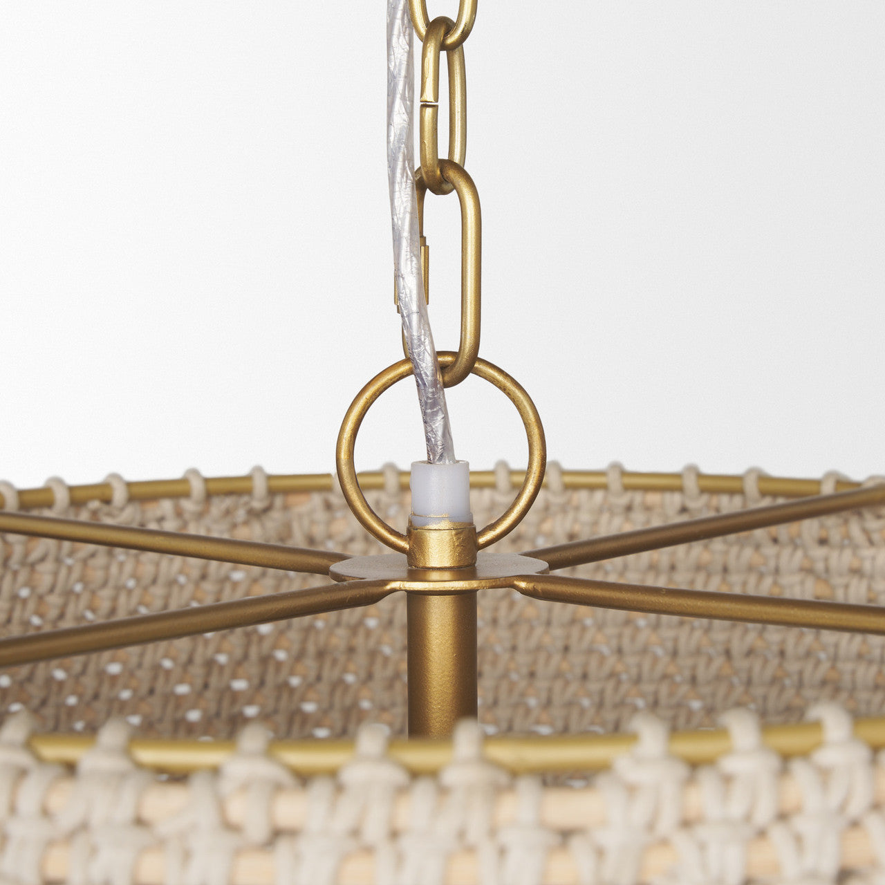 Tosha 1-Light Tapered Cotton Rope Drum Pendant