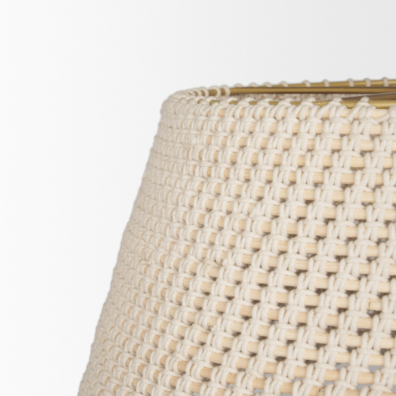 Tosha 1-Light Tapered Cotton Rope Drum Pendant