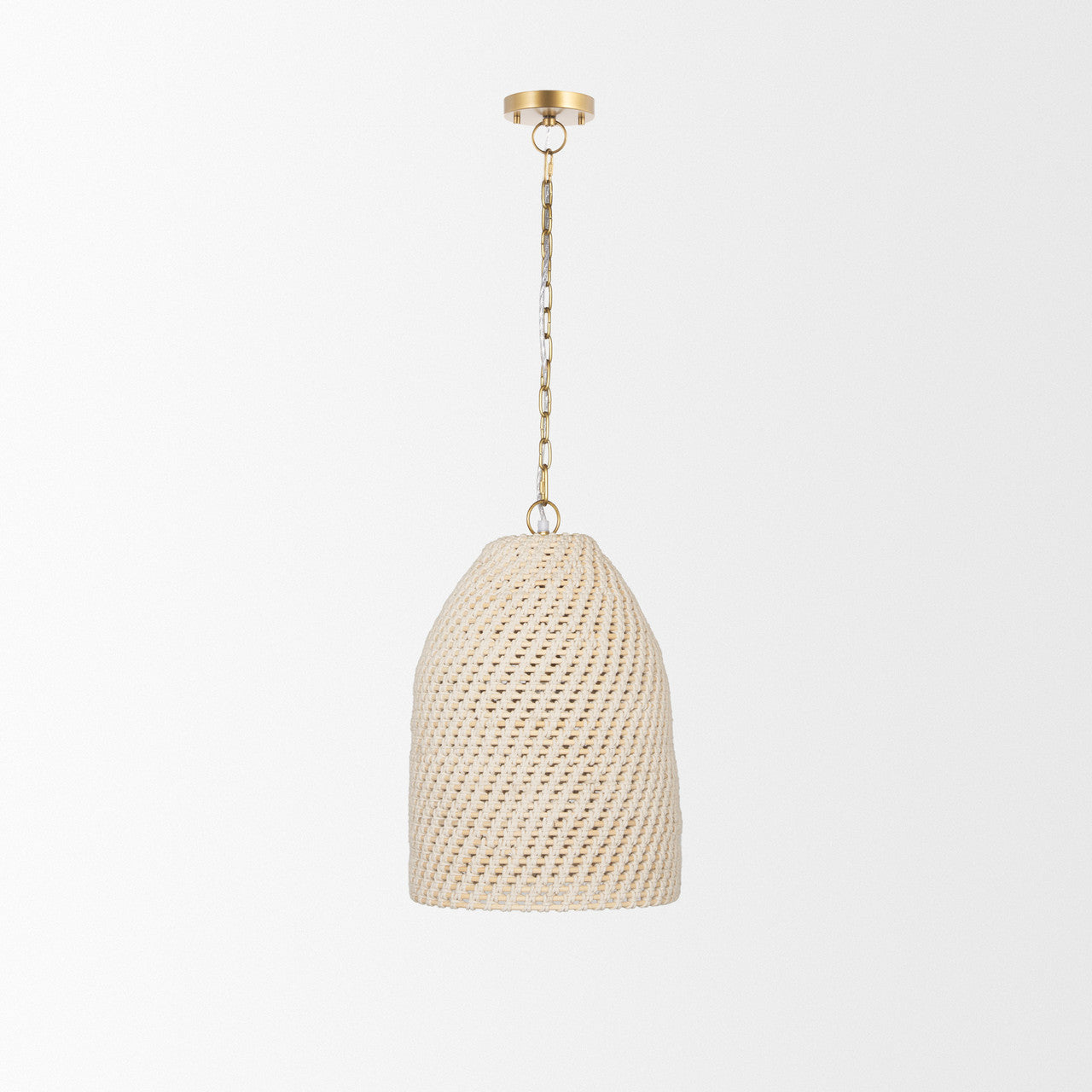 Tosha 1-Light Cotton Rope Bell Pendant