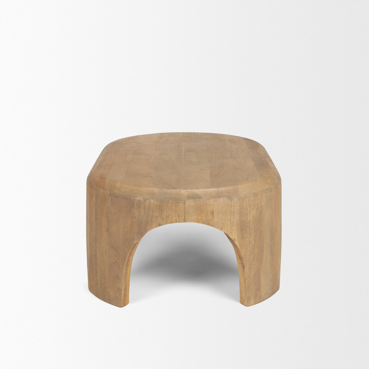 Shima Oval Light Brown Wood w/ Arched Legs Coffee Table
