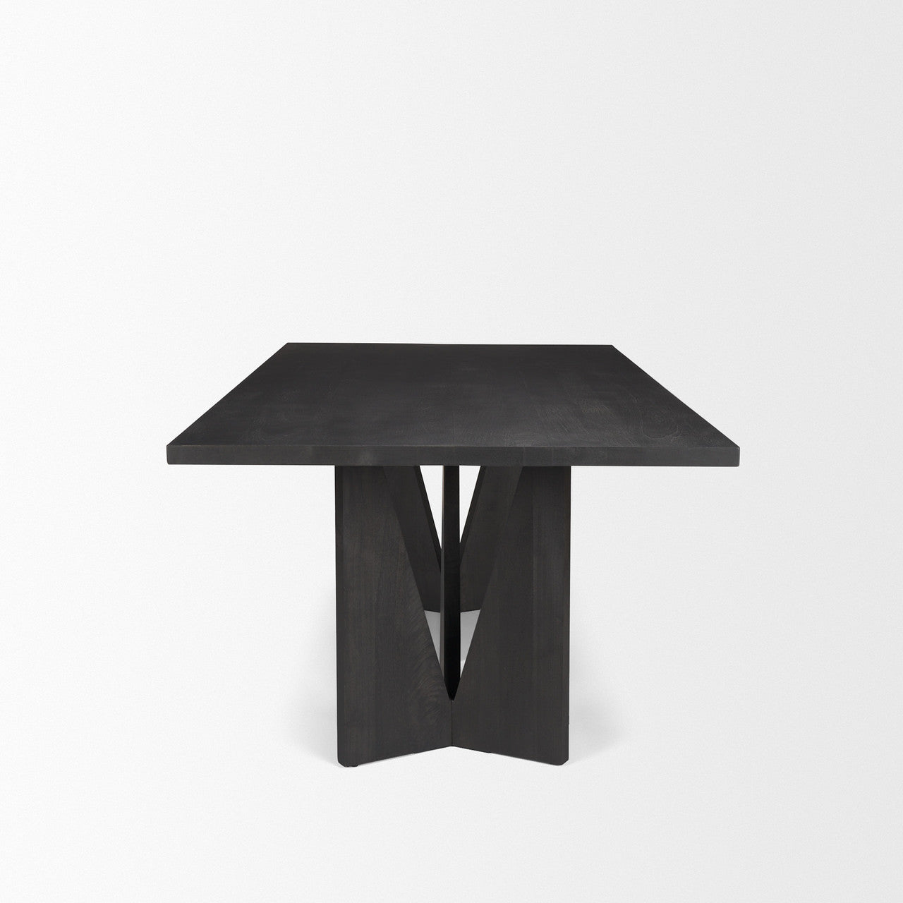 Tarro 84" Rectangular Textured Black Wood w/ Geometrical Base Dining Table