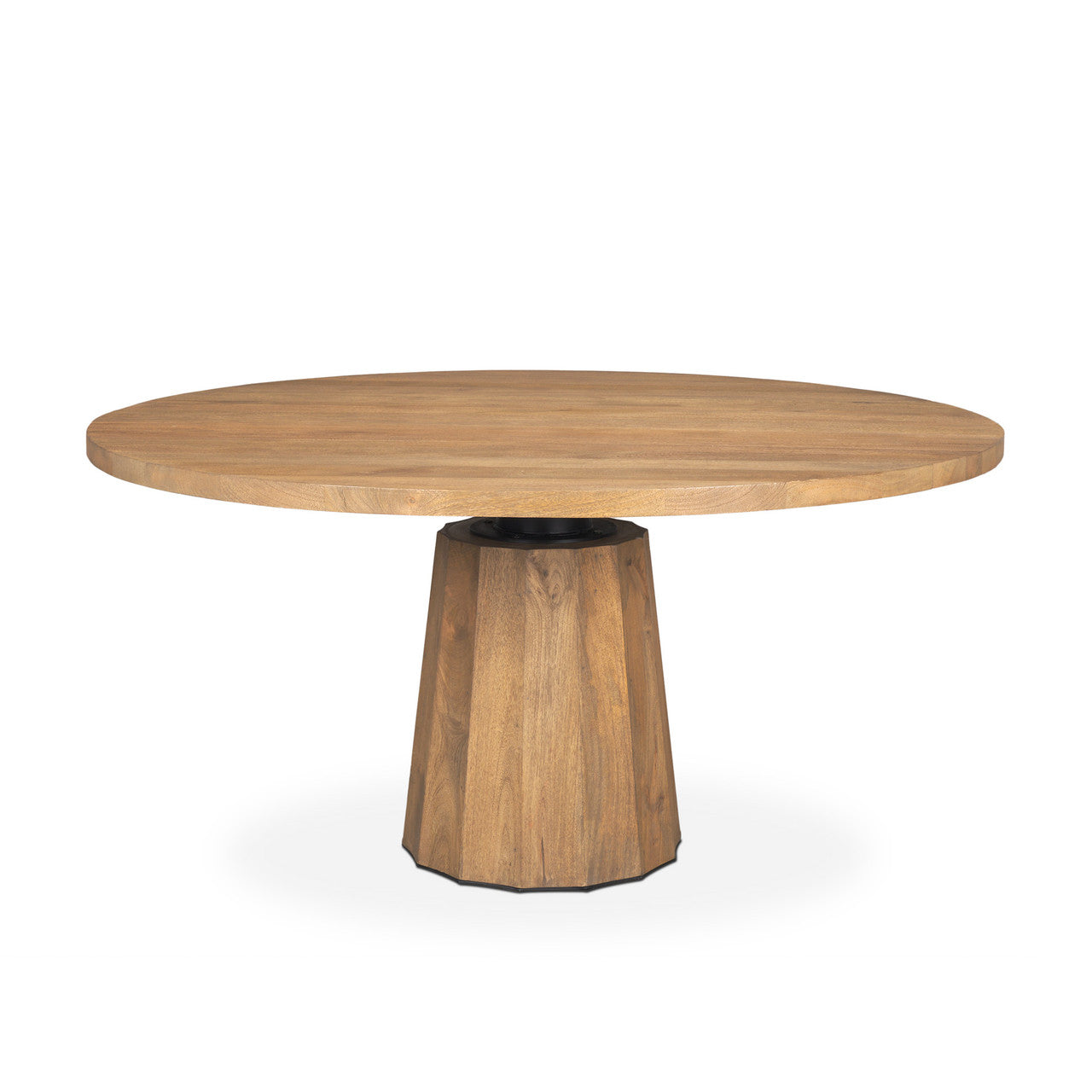 Swanson 60" Light Brown Wood Round Pedestal Dining Table