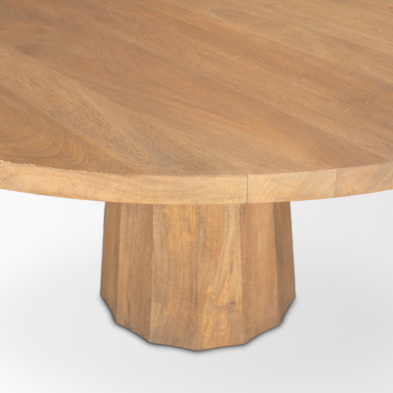 Swanson 60" Light Brown Wood Round Pedestal Dining Table
