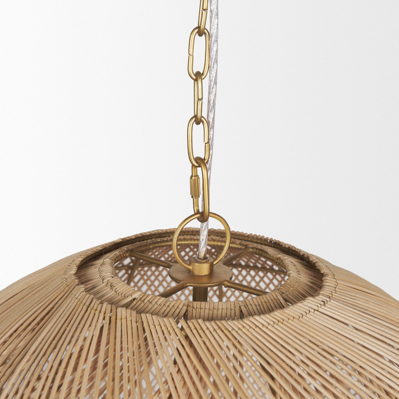 Thad 4-Light Natural Woven Rattan Foyer Chandelier