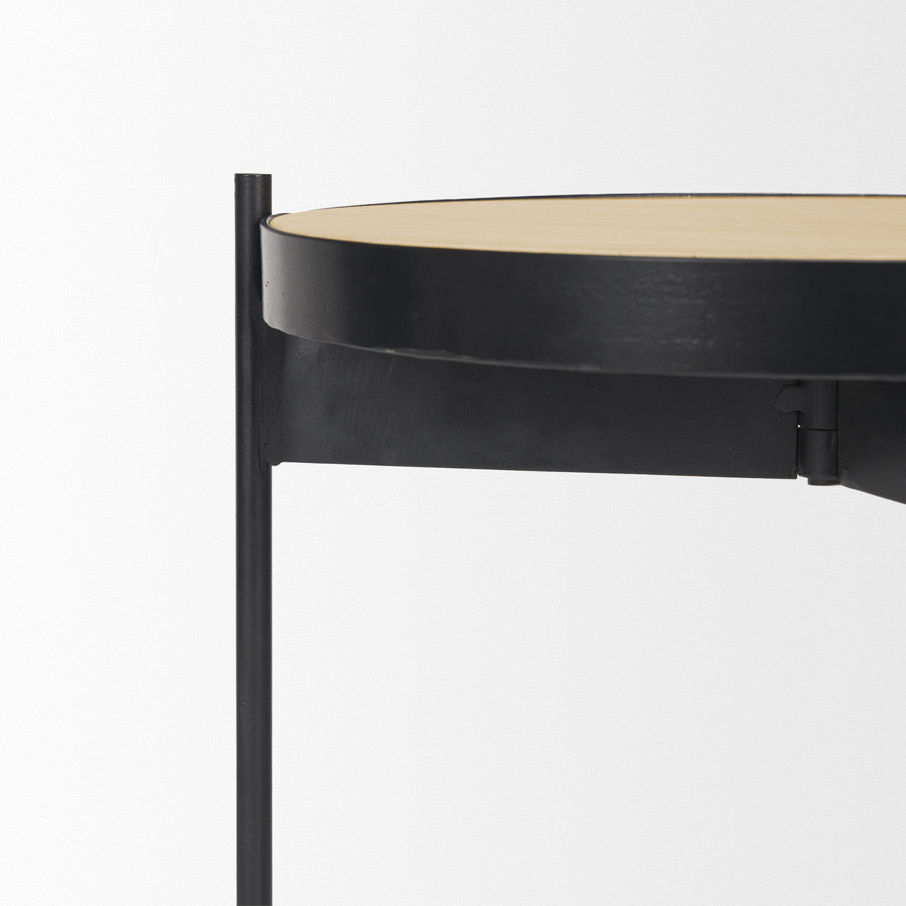 Wade Travertine Marble w/ Matte Black Metal End Tables