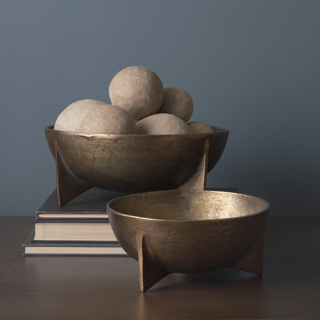 Sunita Set of 3 Gray Paper Mache Orbs