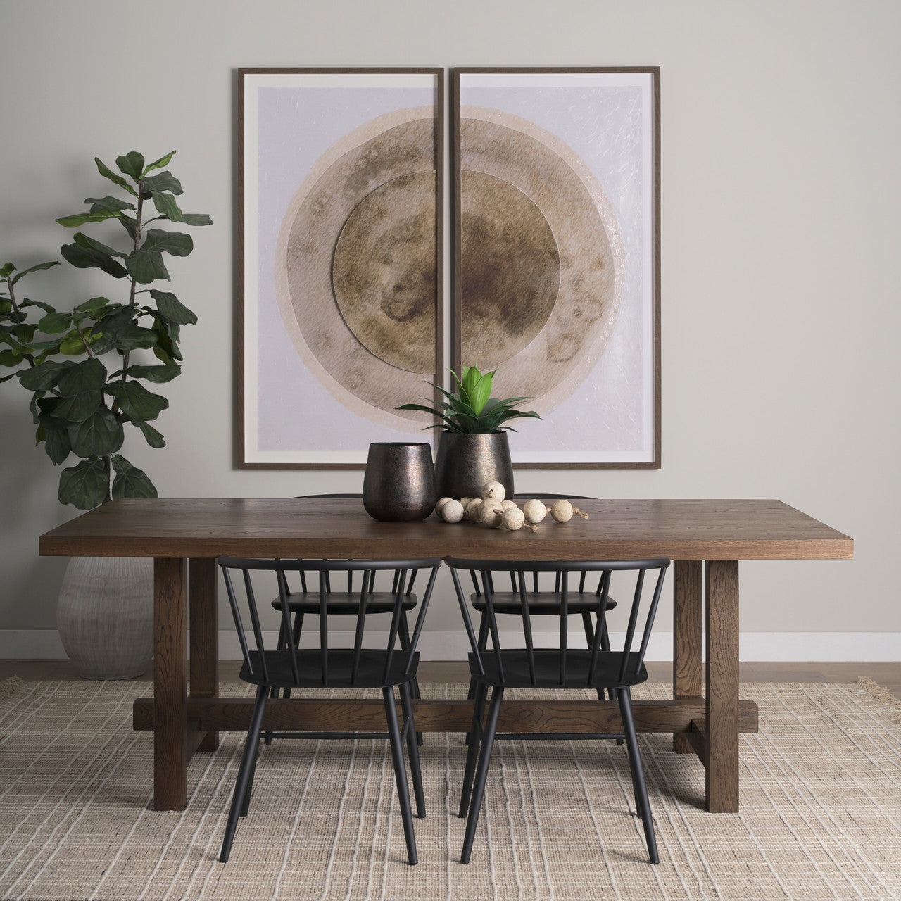 Suke 84" Medium Brown Rectangular Oak Dining Table