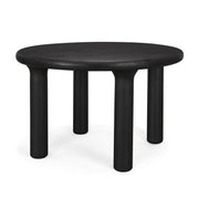 Soma Textured Black Acacia Wood Round Dining Table