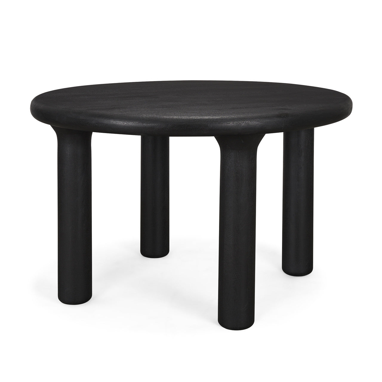 Soma Textured Black Acacia Wood Round Dining Table