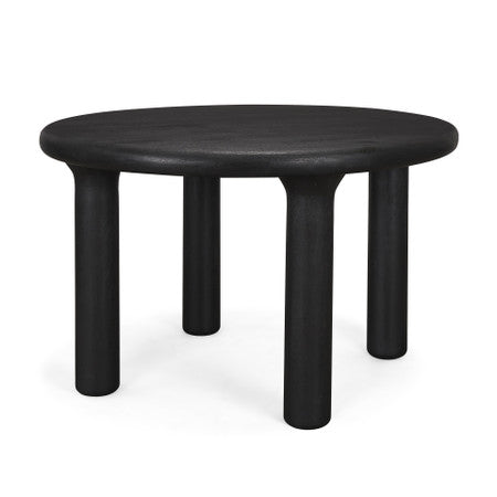 Soma Textured Black Acacia Wood Round Dining Table