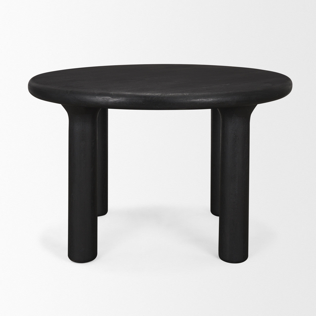 Soma Textured Black Acacia Wood Round Dining Table