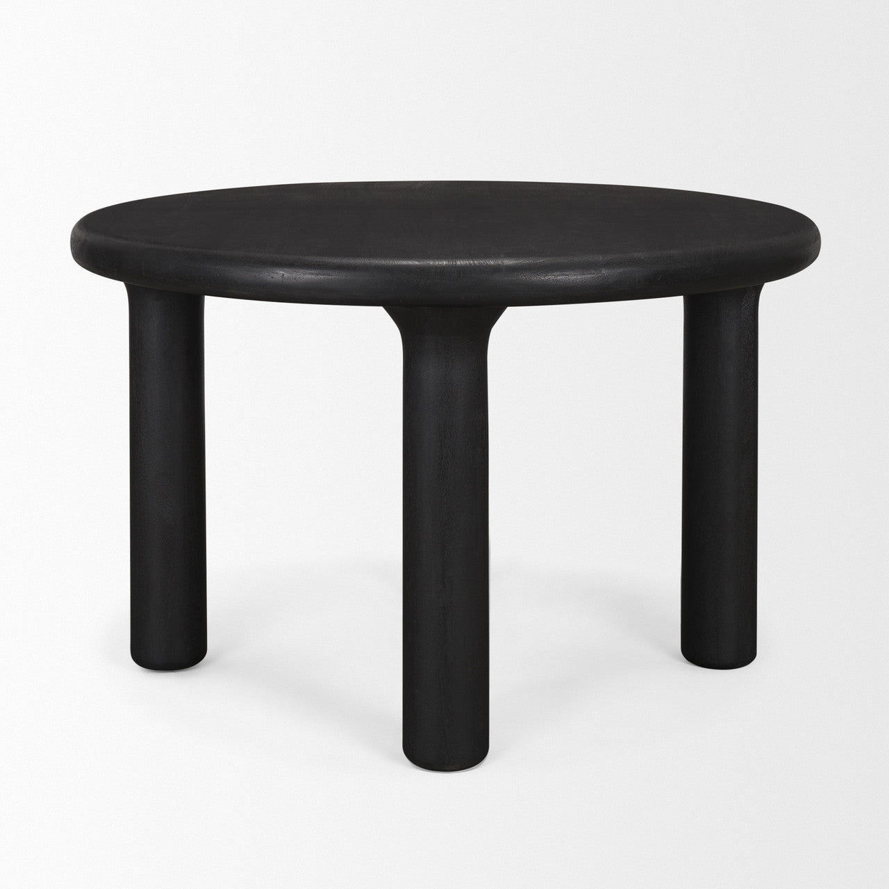 Soma Textured Black Acacia Wood Round Dining Table