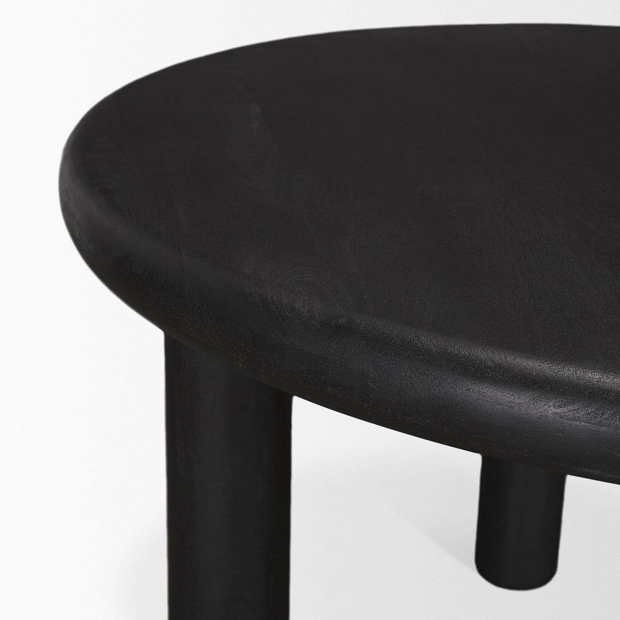 Soma Textured Black Acacia Wood Round Dining Table