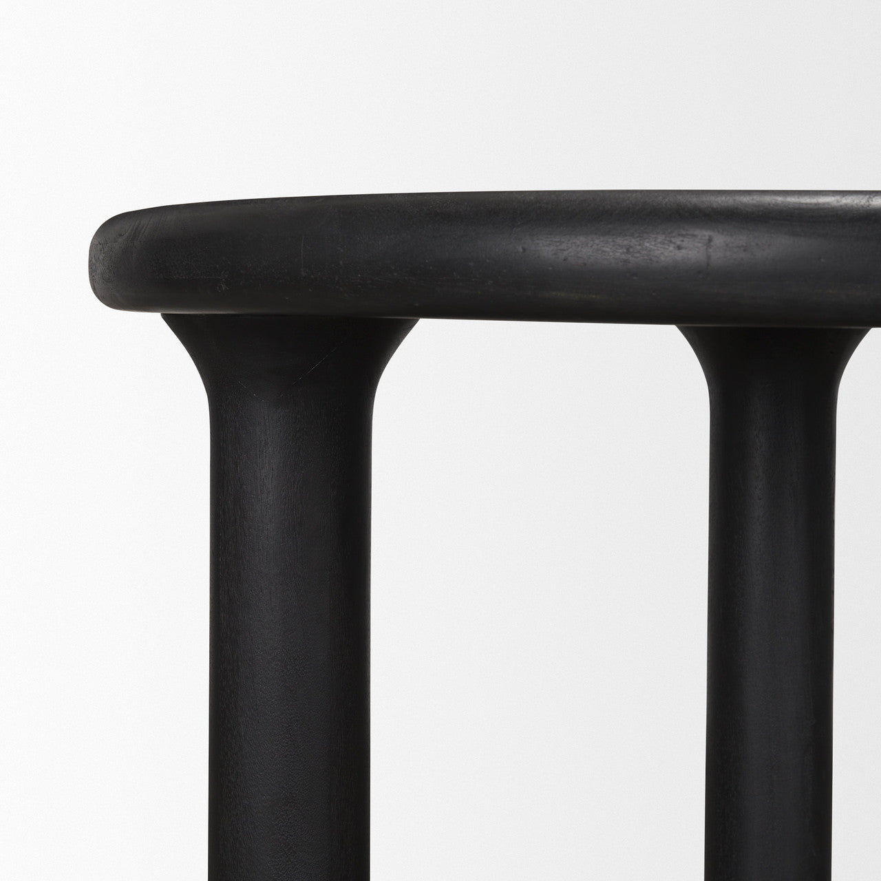 Soma Textured Black Acacia Wood Round Dining Table