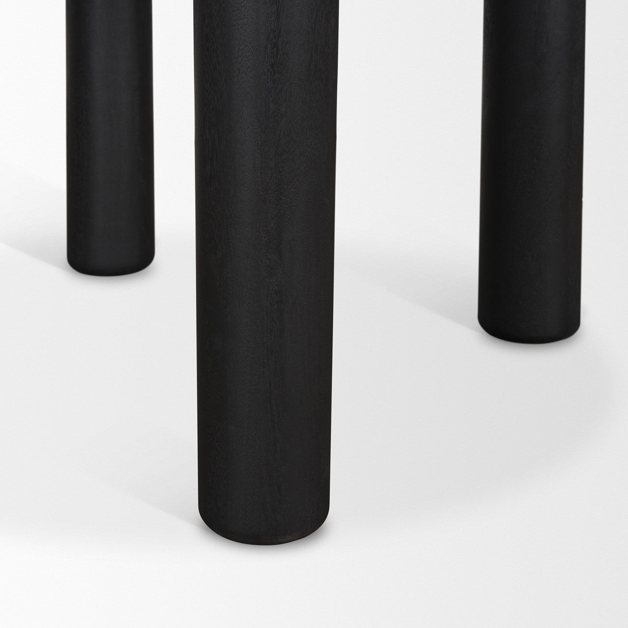 Soma Textured Black Acacia Wood Round Dining Table