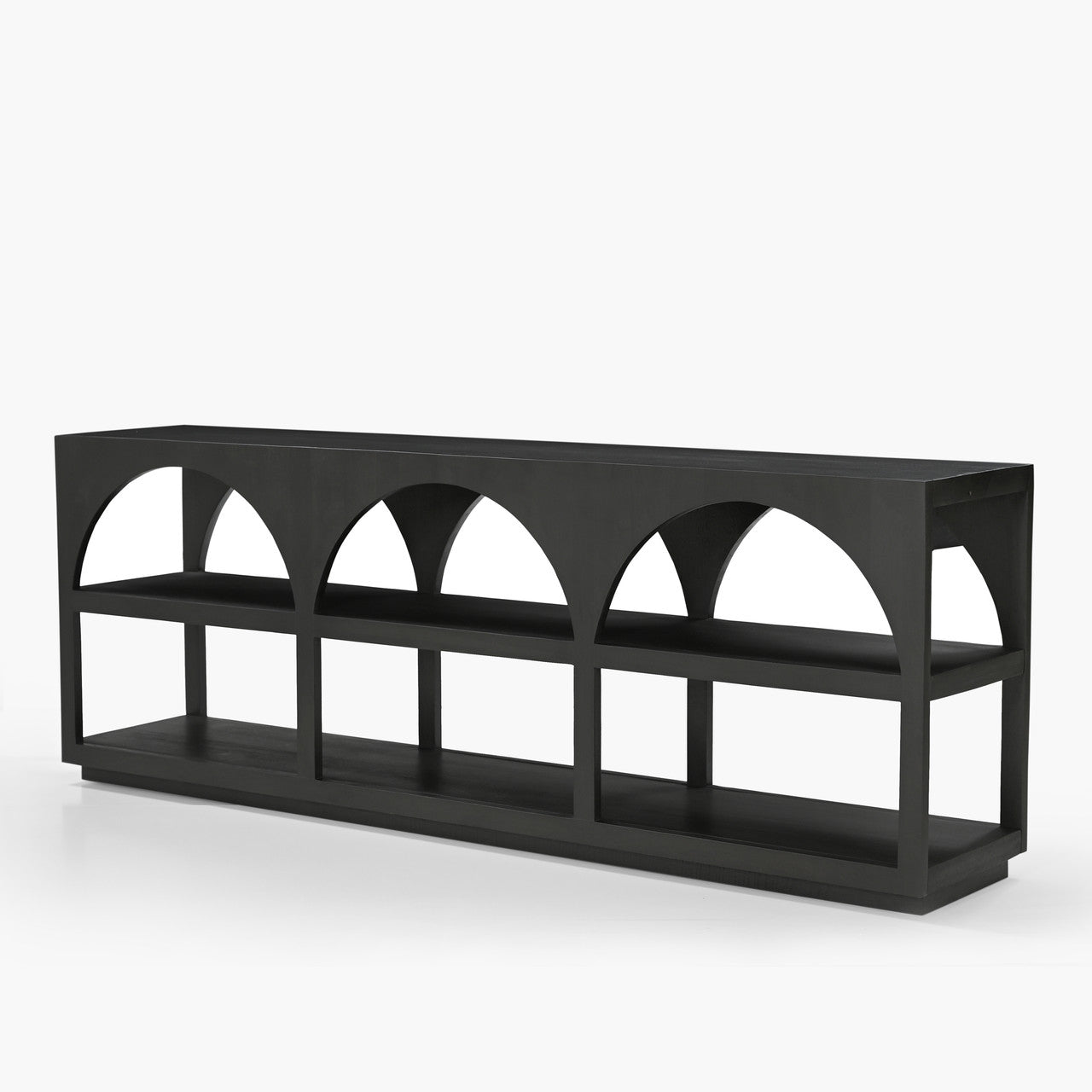 Bela Large Matte Black Arched Console Table