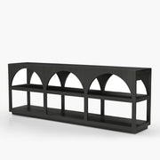 Bela Large Matte Black Arched Console Table
