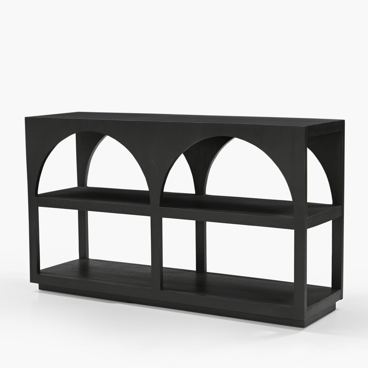 Bela Small Matte Black Arched Console Table