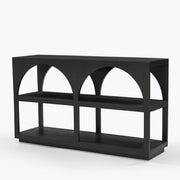 Bela Small Matte Black Arched Console Table