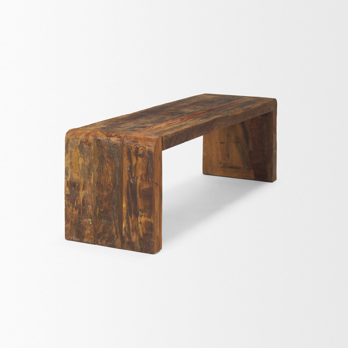 Estelle Rustic Brown Reclaimed Wood Bench