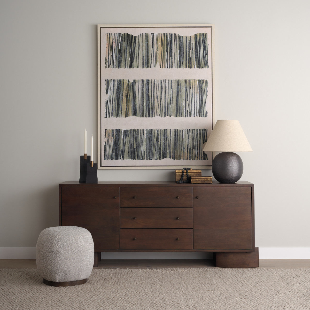 Polli Matte Black w/ Brushed Gold Metal Taper Candleholders (Set of 2)