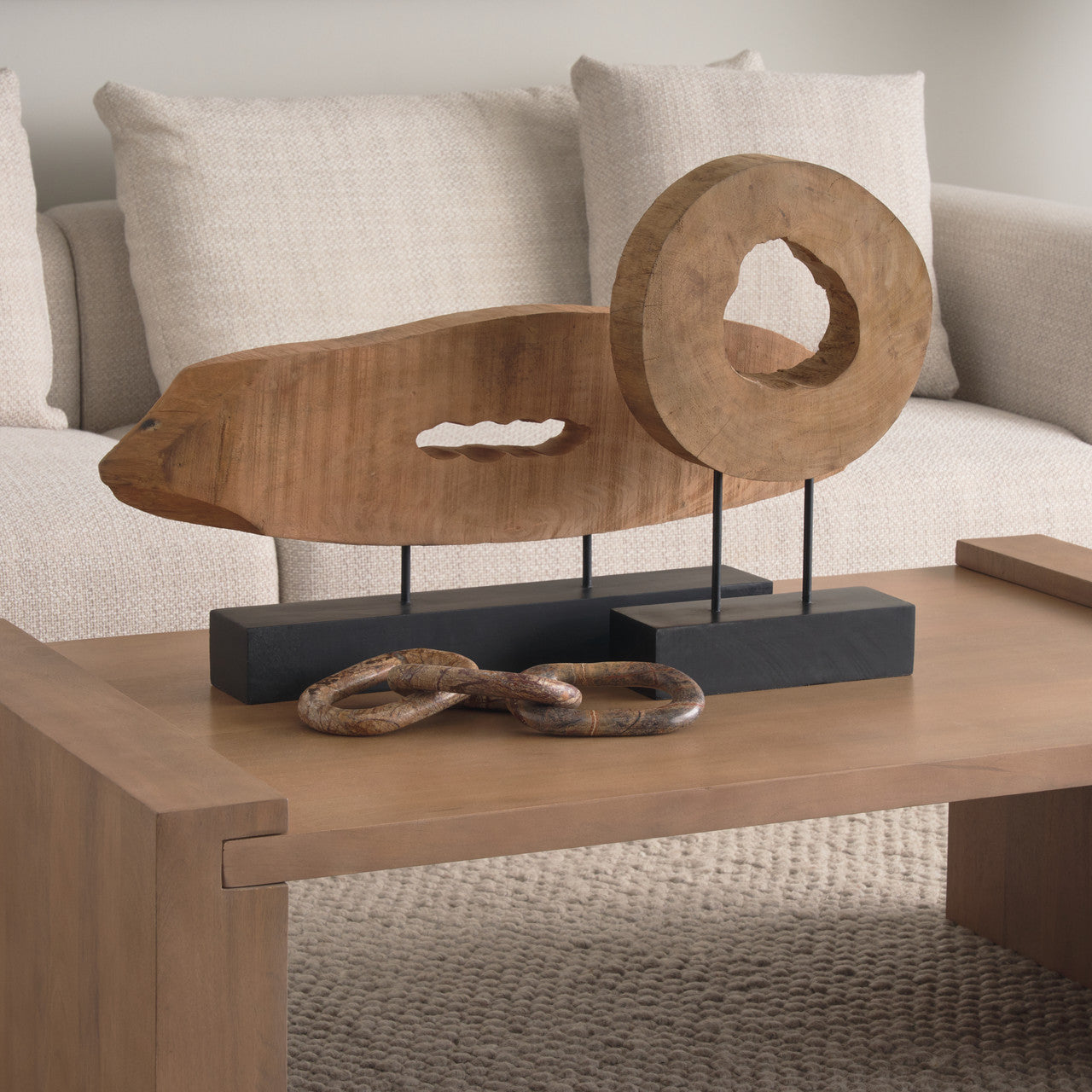 Ironwood II (Small) 13L x 4W Natural Wooden Circular Object