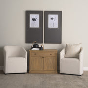 Braxton Light Brown Solid Wood w/ Gunmetal Knobs Accent Cabinet 1 Drawer 2 Doors